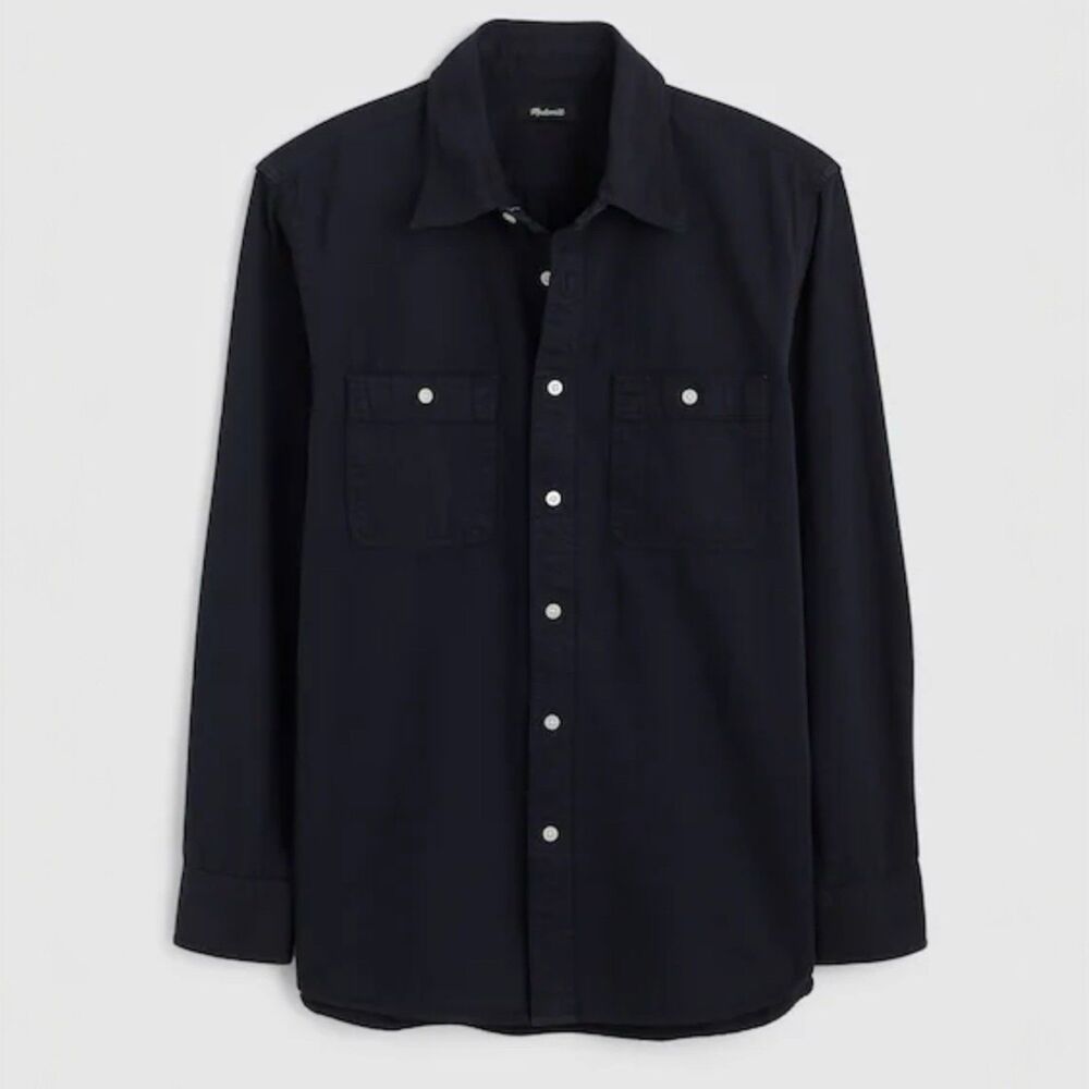Madewell Work Shirt Mens Large Blue Cotton Button Up Deep Indigo Chore Work NWT